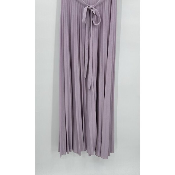 vintage 70s FORMAL MAXI DRESS cowl neck sleeveless knife pleat polyester XS S - Picture 8 of 8